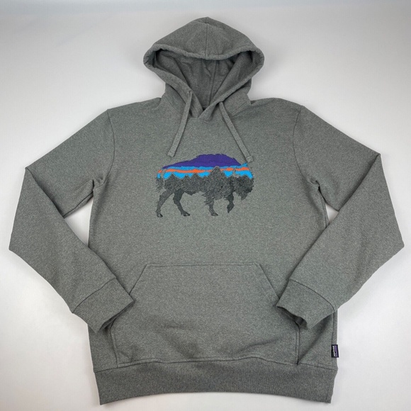 Patagonia Other - Patagonia Men's Size M Uprisal Hoody Hoodie Sweatshirt Buffalo Bison Gray